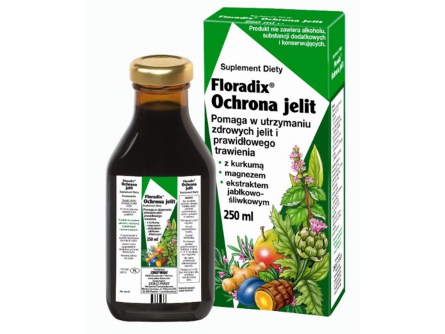 Floradix Ochrona Jelit interakcje ulotka płyn doustny  250 ml (but. ze szkła)