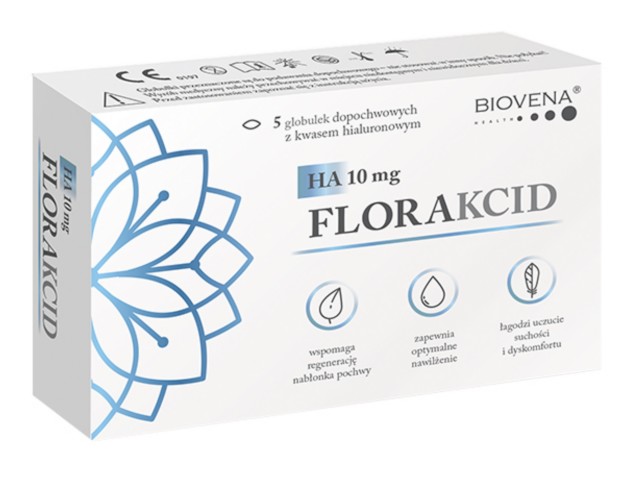 Florakcid HA 10 mg interakcje ulotka globulki dopochwowe - 5 glob.