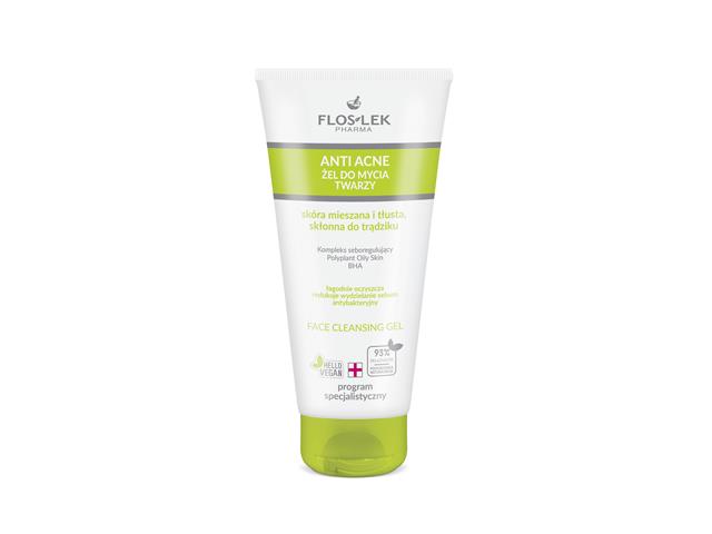 Flos-Lek Anti Acne Żel do mycia twarzy antybakteryjny skóra mieszana i tłusta, skłonna do trądziku interakcje ulotka żel - 200 ml