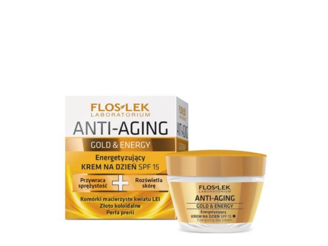 Flos-Lek Anti-Aging Gold & Energy Krem energetyzujący na dzień SPF 15 interakcje ulotka krem  50 ml