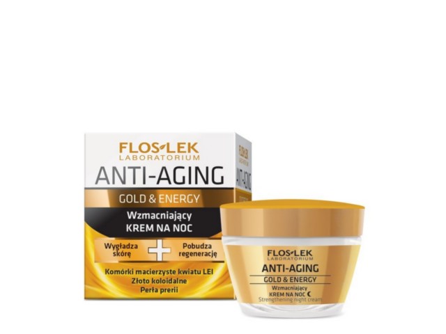 Flos-Lek Anti-Aging Gold & Energy Krem wzmacniający na noc interakcje ulotka   50 ml