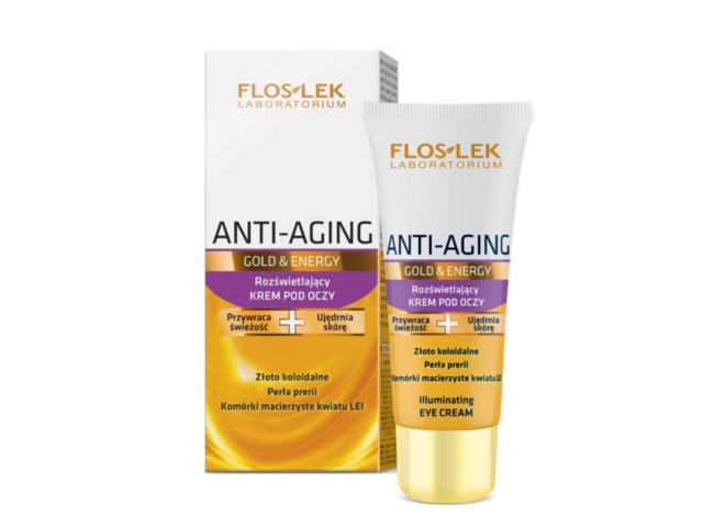 Flos-Lek Anti-Aging Gold Therapy Krem pod oczy rozświetlający interakcje ulotka krem  30 ml (tub. karton)