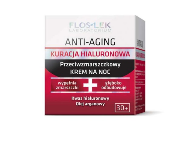 Flos-Lek Anti-Aging Kuracja Hialuronowa Krem przeciwzmarszczkowy na noc interakcje ulotka krem  50 ml