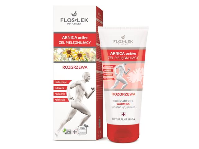 Flos-Lek Arnica Active Żel pielęgnujący rozgrzewa interakcje ulotka żel - 200 ml (tub.)