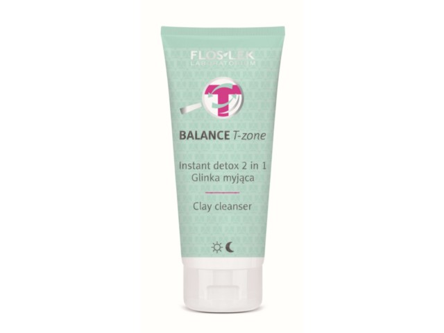 Flos-Lek Balance T-Zone Instant Detox Glinka myjąca 2w1 interakcje ulotka  - 125 ml