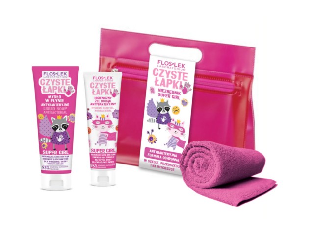 Flos-Lek Czyste Łapki Super Girl Niezbędnik Zestaw interakcje ulotka zestaw - 50 ml + 75 ml