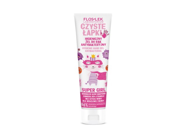 Flos-Lek Czyste Łapki Super Girl Żel higieniczny do rąk antybakteryjny interakcje ulotka żel - 50 ml
