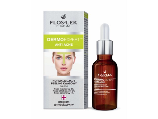 Flos-Lek Dermo Expert Anti Acne Peeling kwasowy normalizujący interakcje ulotka peeling  30 ml