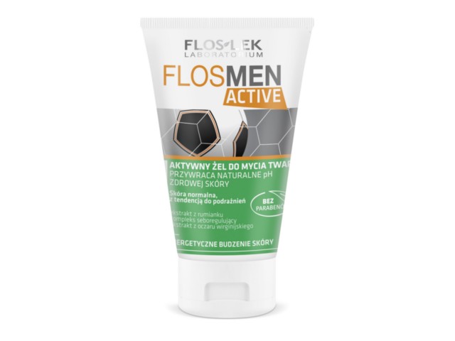 Flos-Lek Flosmen Active Żel do mycia twarzy aktywny interakcje ulotka   150 ml | tuba