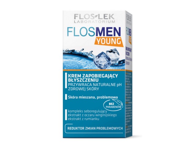 FLOS-LEK FLOSMEN YOUNG Krem zapobiegający błyszczeniu interakcje ulotka   50 ml