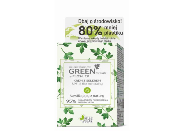 Flos-Lek Green For Skin Zielone Warzywa Krem na dzień z selerem SPF 15 z filtrem mineralnym interakcje ulotka   50 ml
