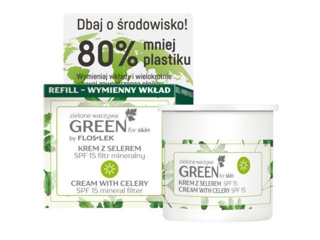 Flos-Lek Green For Skin Zielone Warzywa Krem na dzień z selerem SPF 15 z filtrem mineralnym interakcje ulotka krem  50 ml | wkład