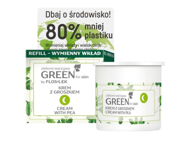 Flos-Lek Green For Skin Zielone Warzywa Krem na noc z groszkiem interakcje ulotka krem - 50 ml (wkład)