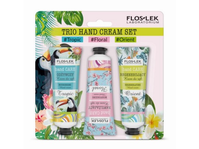 Flos-Lek Hand Care Zestaw Trio Hand Cream Set (Tropic, Floral, Orient) interakcje ulotka zestaw - 50 ml (+ 50 ml + 50 ml)