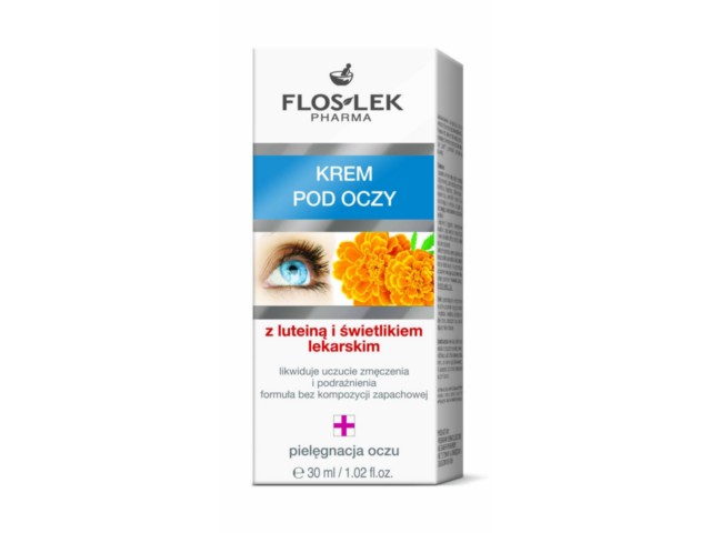 Flos-Lek Krem pod oczy z luteiną, świetlikiem lekarskim interakcje ulotka   30 ml