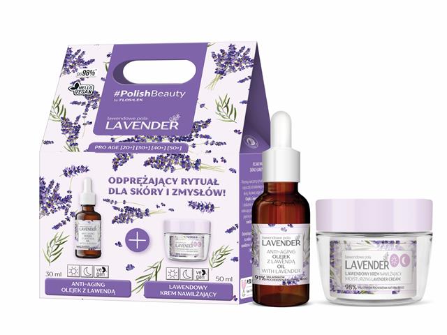 Flos-Lek Lavender Zestaw Lawendowy Krem Nawilżający dzień/noc i Anti-Aging Olejek z Lawendą interakcje ulotka zestaw - 50 ml + 30 ml