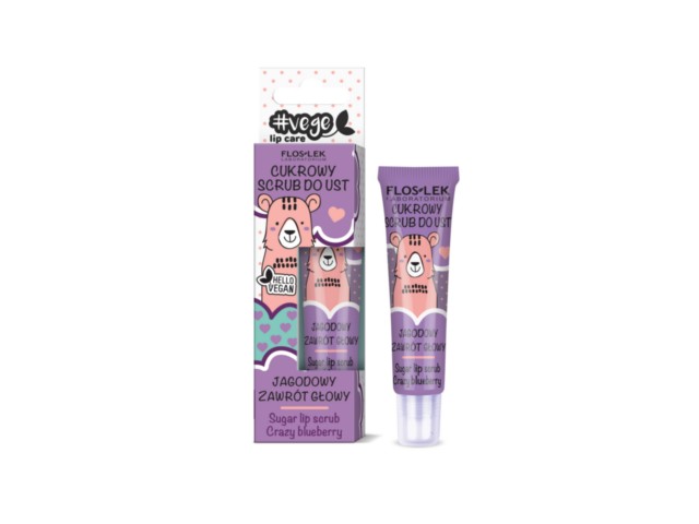 FLOS-LEK LIP CARE Cukrowy Scrub do ust Jagodowy zawrót głowy interakcje ulotka peeling - 14 g