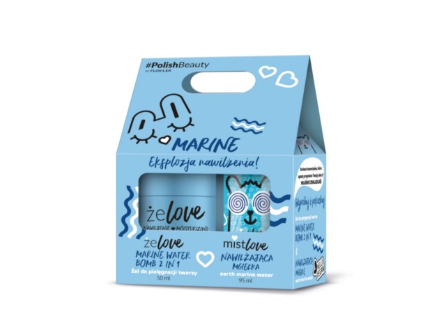 Flos-Lek Marine Zestaw Żelove Nawilżenie Water Bomb 2in1 Żel + Mistlove Nawilżająca Mgiełka interakcje ulotka   50 ml | + 95 ml