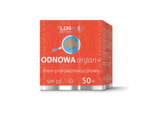 Flos-Lek Odnowa Argan+ Krem przeciwzmarszczkowy SPF 10 50+ interakcje ulotka krem - 50 ml