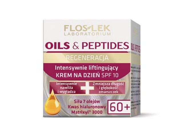 Flos-Lek Oils & Peptides Krem intensywnie liftingujący na dzień SPF 10 60+ interakcje ulotka krem  50 ml