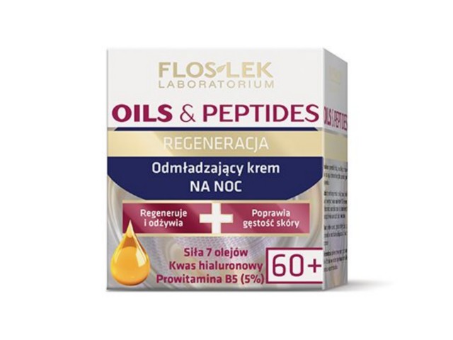 Flos-Lek Oils & Peptides Krem odmładzający na noc 60+ interakcje ulotka krem  50 ml