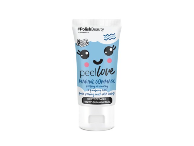 FLOS-LEK peel love MARINE GOMMAGE peeling do twarzy z kwasami AHA interakcje ulotka peeling - 75 ml