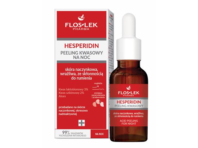 FLOS-LEK PHARMA HESPERIDIN Peeling kwasowy na noc skóra naczynk. wrażliwa ze skłonnością do rumienia interakcje ulotka   30 ml