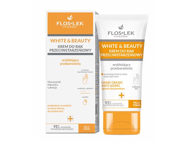 FLOS-LEK PHARMA WHITE&BEAUTY Krem do rąk przeciwstarzeniowy wybielający przebarwienia interakcje ulotka krem  45 ml