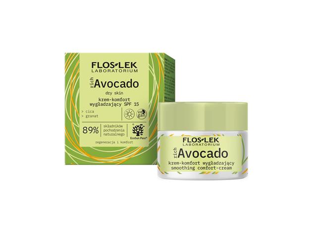 Flos-Lek Rich Avocado Krem komfort wygładzający na dzień SPF 15 interakcje ulotka   50 ml