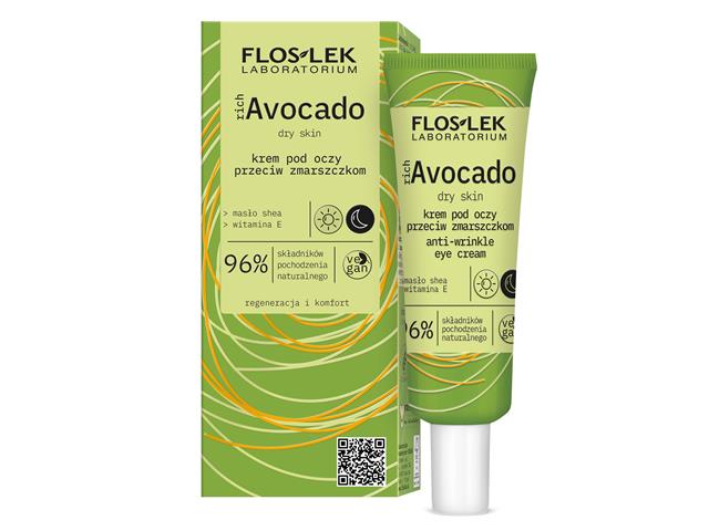 Flos-Lek Rich Avocado Krem przeciw zmarszczkom pod oczy interakcje ulotka   30 ml
