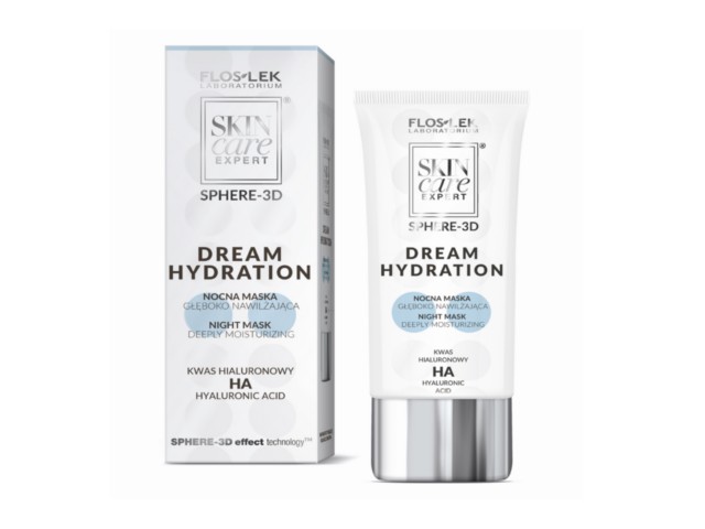 FLOS-LEK SKIN CARE EXPERT SPHERE-3D DREAM HYDRATION Nocna maska głęboko nawilżająca interakcje ulotka maseczka  50 ml