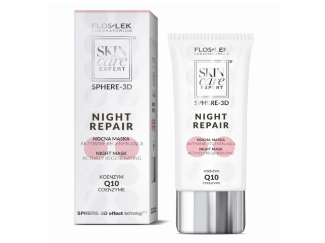 Flos-Lek Skin Care Expert Sphere-3d Night Repair Maska nocna aktywnie regenerująca interakcje ulotka   50 ml