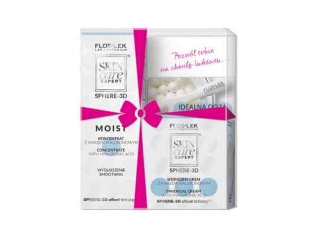 Flos-Lek Skin Care Expert Sphere-3d Zestaw Krem z k.hialuron.+MOIST Koncentrat z k.hialuron. interakcje ulotka zestaw - 10,5 g + 30 ml