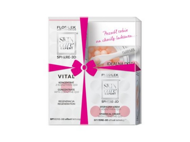 Flos-Lek Skin Care Expert Sphere-3d Zestaw Krem z koenz.Q10+VITAL Koncentrat z koenz.Q10 interakcje ulotka zestaw - 10,5 g + 30 ml