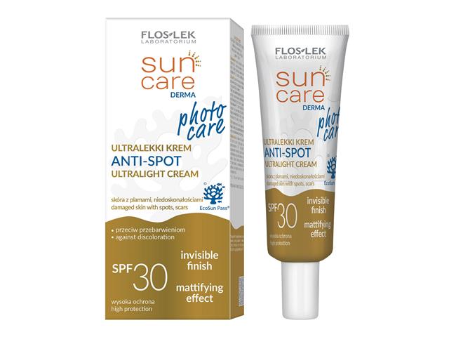 Flos-Lek Sun Care Derma Anti-Spot Krem przeciw przebarwieniom ultralekki SPF 30 interakcje ulotka   30 ml