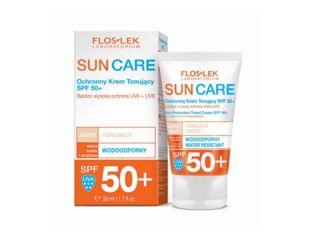 Flos-Lek Sun Care Krem tonujący ochronny SPF 50+ interakcje ulotka krem - 50 ml
