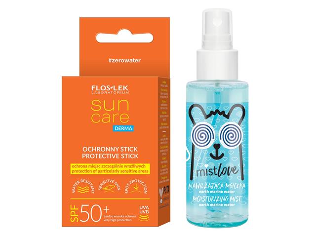 FLOS-LEK SUN CARE Ochronny Stick SPF 50+ + MISTLOVE nawilżająca Mgiełka MARINE WATER interakcje ulotka zestaw - 16 g (30 ml)