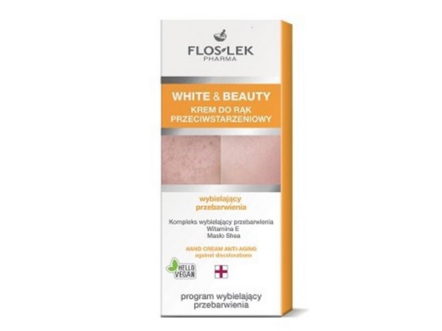 Flos-Lek White & Beauty Krem przeciwzmarszczkowy do rąk wybielający przebarwienia interakcje ulotka   50 ml
