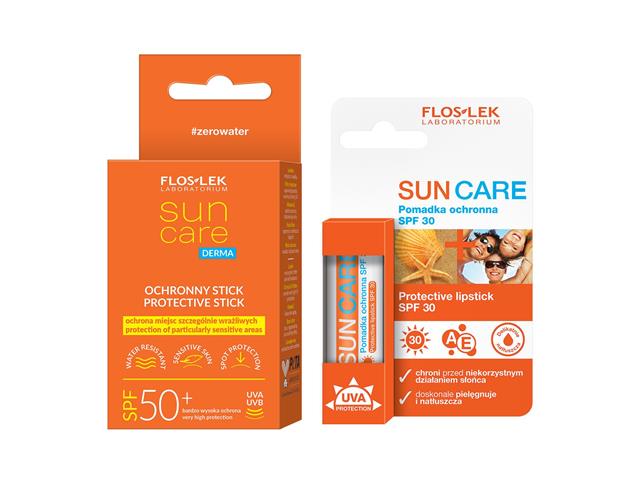FLOS-LEK Zestaw Ochronny stick spf 50+ +Pomadka ochronna do ust z filtrem spf 30 interakcje ulotka zestaw - 16 g + 4 g