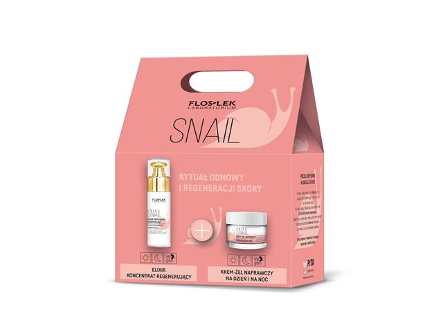 FLOS-LEK Zestaw SNAIL (Krem-Żel naprawczy i Elixir Koncentrat regenerujący) interakcje ulotka zestaw  50 ml + 30 ml