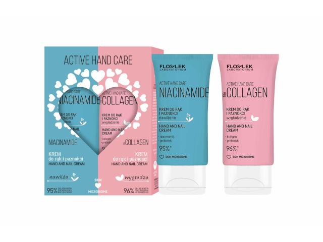 Floslek Laboratorium Active Hand Care Zestaw Niacinamide + fitoCOLLAGEN Kremy do rąk i paznokci interakcje ulotka zestaw - 50 ml + 50 ml