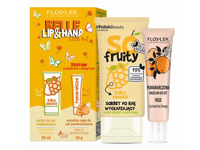 FLOSLEK LABORATORIUM BELLE LIP & HAND CARE KIT Zestaw wygładzenie i pielęgnacja (Wazelina+Sorbet) interakcje ulotka zestaw - 50 ml + 10 g