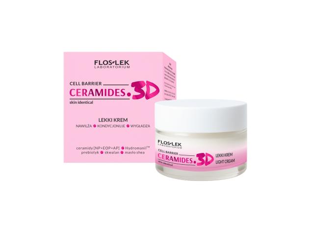 Floslek Laboratorium Ceramides. 3D Krem nawilża kondycjonuje, wygładza lekki interakcje ulotka krem  50 ml