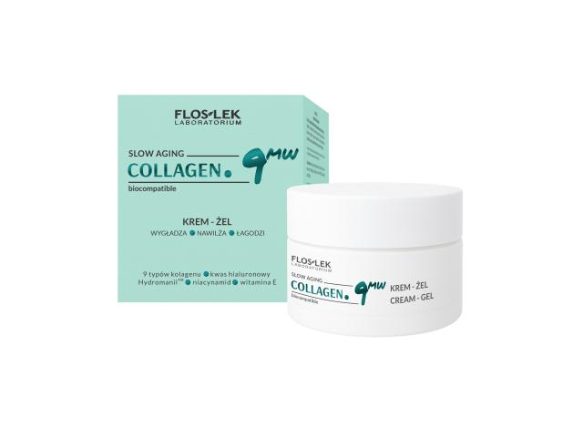 Floslek Laboratorium Collagen. 9MW Krem-żel wygładza, nawilża, łagodzi interakcje ulotka krem-żel  50 ml