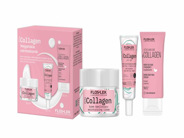 Floslek Laboratorium fitoCollagen Wegańskie Odmładzanie Kr.naw.+Kr.p/oczy i ok.ust.+Kr.d/rąk.i pazn. interakcje ulotka zestaw  50 ml | + 30 ml + 50 ml