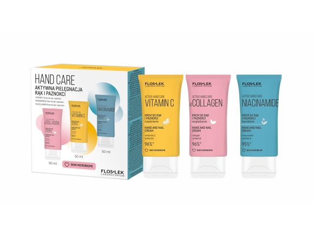 Floslek Laboratorium Hand Care Zestaw Aktywna pielęgnacja rąk i paznokci Krem+Krem+Krem interakcje ulotka zestaw - 50 ml (+ 50 ml + 50 ml)