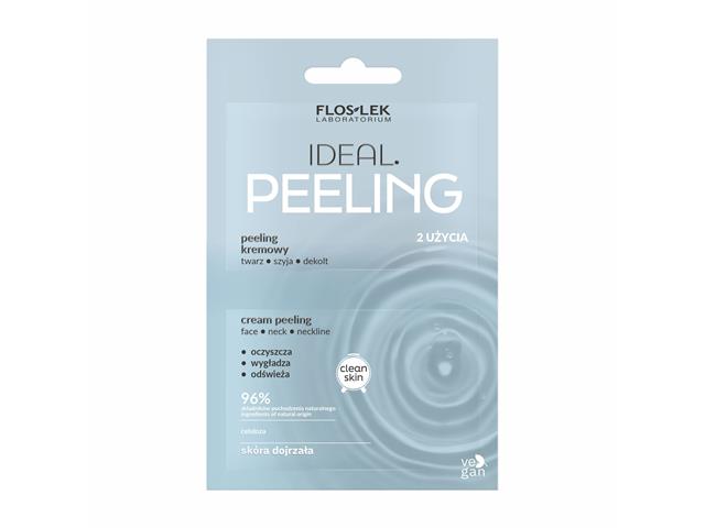 FLOSLEK LABORATORIUM IDEAL Peeling kremowy twarz szyja dekolt skóra dojrzała interakcje ulotka   2 szt. po 4 ml