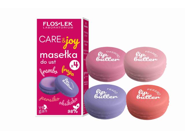 Floslek Laboratorium Kiss Me Lips Masełka do ust poziomkowe +malinowe +brzoskwiniowe +żurawinowe interakcje ulotka zestaw - 4 szt. po 10 g