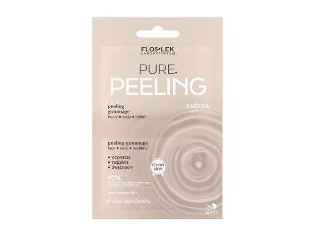 FLOSLEK LABORATORIUM PURE Peeling gommage twarz szyja dekolt każdy rodzaj skóry interakcje ulotka peeling  2 szt. po 4 ml