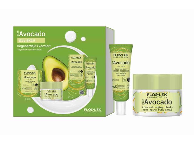 Floslek Laboratorium Richavocado Zestaw krem anti-aging tłusty + krem pod oczy przeciw zmarszczkom interakcje ulotka zestaw - 50 ml + 30 ml